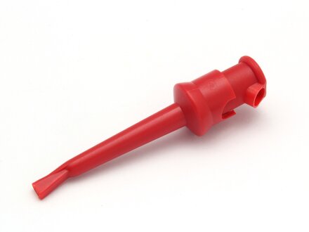 Testvoeler met klem, lengte 55 mm, belastbaar tot 10A, VE 10 stuks, kleur rood