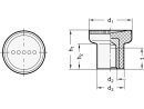 ELESA-Rändelknopf, schwarzgrau, Durchmesser 21mm, M5