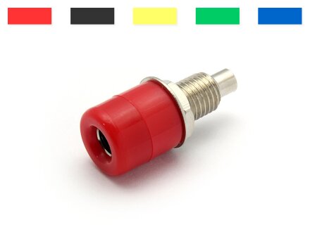 Mounting sockets, banana plugs, 4mm, unit 10 pieces, color selectable