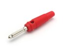 Banana with transverse hole, banana plugs, 4mm, color red
