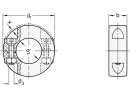 Anillo de ajuste de plástico, dividido, diámetro interior 20 mm