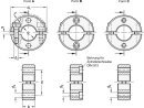 Anello di regolazione in acciaio inossidabile, diviso, diametro interno 40 mm / due fori passanti
