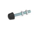 Clamping screw with rubber bumpers, stainless steel, spherical pressure surface M5x45