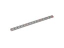 Stainless steel scale 100mm long, numbers horizontally, zero point left