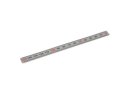 Stainless steel scale 150mm long, numbers horizontally, zero right