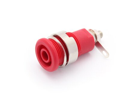 Safety built-in socket, screw connection, unit 10 pieces, color red