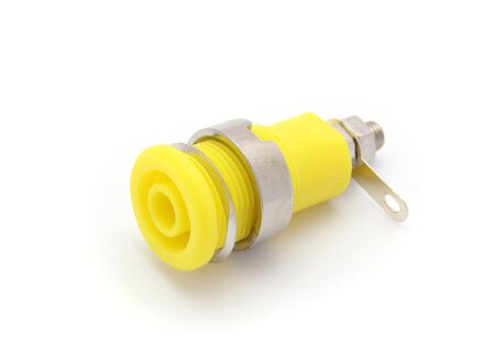Safety built-in socket, screw connection, unit 10 pieces, color yellow