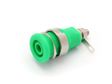 Safety built-in socket, screw connection, unit green 10 pieces, color