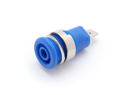 Safety built-in socket, flat plug 6mm, unit 10 pieces, color blue