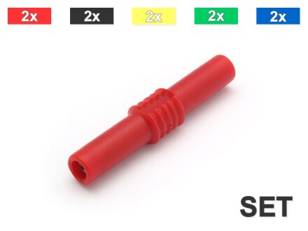 Connector for 4mm test leads, 19A, 10 pieces in a set (5 colors)