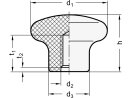 ELESA mushroom handle diameter 35mm, M 8