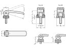 Edelstahl-Exzenterspanner, 101mm lang, verst. Auflagescheibe, 20mm M8 Schraube