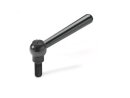adjustable Tapered handle 10mm Ø, 25mm threaded pin, M8 thread, sloping handle