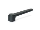 Adjustable flat clamping lever, black or silver, design selectable