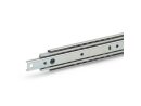 Pair of telescopic rails, full extension, self-closing, loadable up to 1290N, design selectable