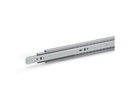 Pair of stainless steel telescopic rails, full extension, loadable up to 510N, design selectable