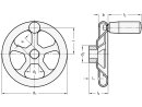 Stainless steel handwheel, execution selectable