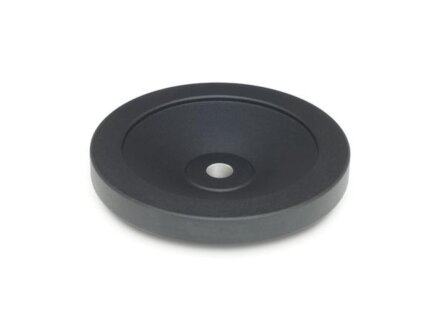 Disc handwheel, matt black, with and without handle, design selectable