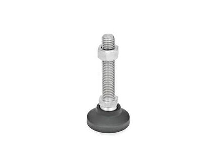 ARTICULATED FOOT WITH SCREW, PLASTIC/STAINLESS STEEL