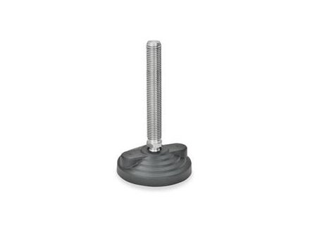 STAINLESS STEEL ARTICULATED FOOT WITHOUT NUT, WITHOUT RUBBER CUSHION.
