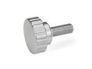 Stainless steel knurled screw, design selectable