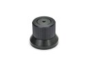 Rotary knob with stepless adjustment, different scales, exemplary selectable