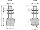 Pressure screw with rubber buffer, design selectable