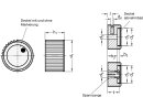 Rotary knob with the pressure screw or collet design compared selectable