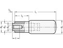 Draaibare cilindrische handgreep met binnendraad, ontwerp naar keuze