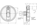 Folding handle disc handwheel, design selectable