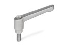adjustable stainless steel clamp levers with external thread