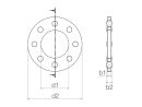 xiros® thrust washer, xirodur B180, stainless steel balls BB-626TW-B180-ES / size = 626 / d1 - inner diameter = 6.2 mm / d2 - outside diameter 18.8 mm =