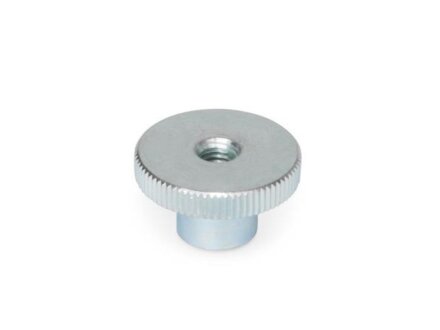 High knurled nut, material and size selectable
