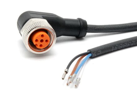 PNP-NPN Konverter-Kabel 5m PUR M12, für Sensoren PNP Öffner (NC)