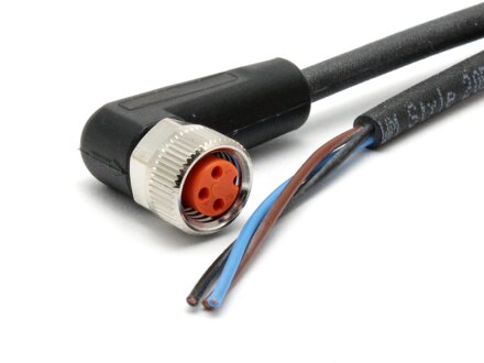 Sensor Cable 5 m PUR M8 3 Pole, IP69k, Angled