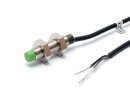 Inductive Sensor IP67 with 5m Cable, PNP Normally Closed (NC), M8 Metal Thread, Not Flush, Switching Distance 4mm