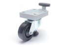 Swivel lifting foot, 100mm, tread PU black, gray Wheel...