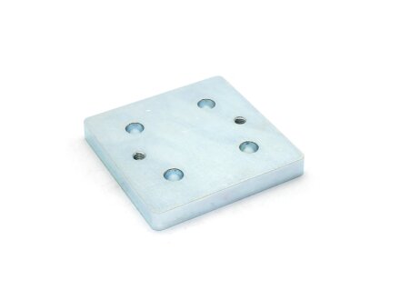 Adapter plate I-type groove 8, 80x80mm, 10mm galvanized steel