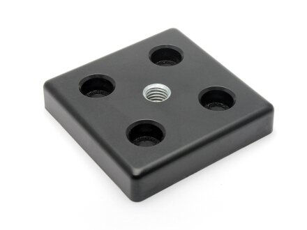Basisplaat I-Type Nut 8 80x80 ZN, zwart gelakt, schroefdraaddiameter naar keuze