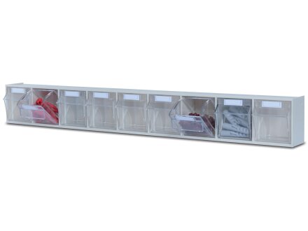 Lagersystem MultiStore Riegel Nr. 9,hochschlagfestem Kunststoff, lichtgrau