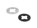 Rondella imperdibile piatta, M6, 5,1x12,0x0,5 mm, plastica, nera