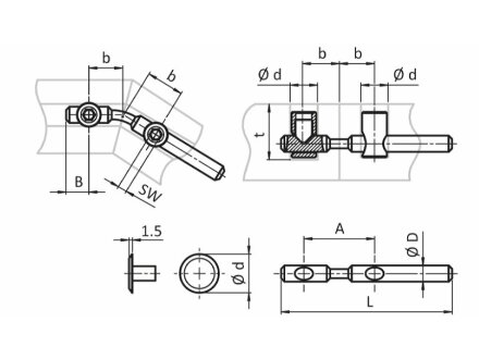Schraubenabdeckung für Profilverbinder ø17mm, ø6,4mm L=11,5mm