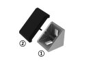 Cover cap, for angles 28x28x28mm, 44.6x27.6mm, r=0, bar...