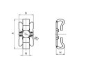 Conector de tornillo de fijación, ranura 5, acero, galvanizado, compuesto por: 1x bloqueo de rotación, 1x tornillo ISO7380, M5x12