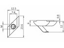 Rhombus-Nutenstein, mit Steg 8, M4, 12,9x7,9mm, 45°, mit angepunktetem Federblech