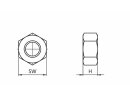 Zeskantmoer DIN 934 / ISO 4032, M24, staal, verzinkt