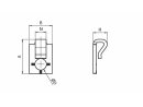 Racor de tornillo de ajuste, ranura 8, compuesto por: 1x bloqueo de rotación, ranura 8, unilateral, acero, galvanizado, 1x tornillo autorroscante de cabeza semiesférica, similar a ISO 7380, S7.3x20, acero, galvanizado