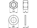 Mounting kit for duckfoot 16, consisting of: 2x nut DIN934, 2x washer DIN125