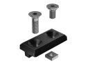 Connector plate, 30 x 60, for frame profile, slot 8, plastic, black, electrostatically dissipative