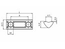 Double sliding block, 10.5x6.9mm, pivotable, slot 6, 2xM5, l=28mm, a=19mm, galvanized steel